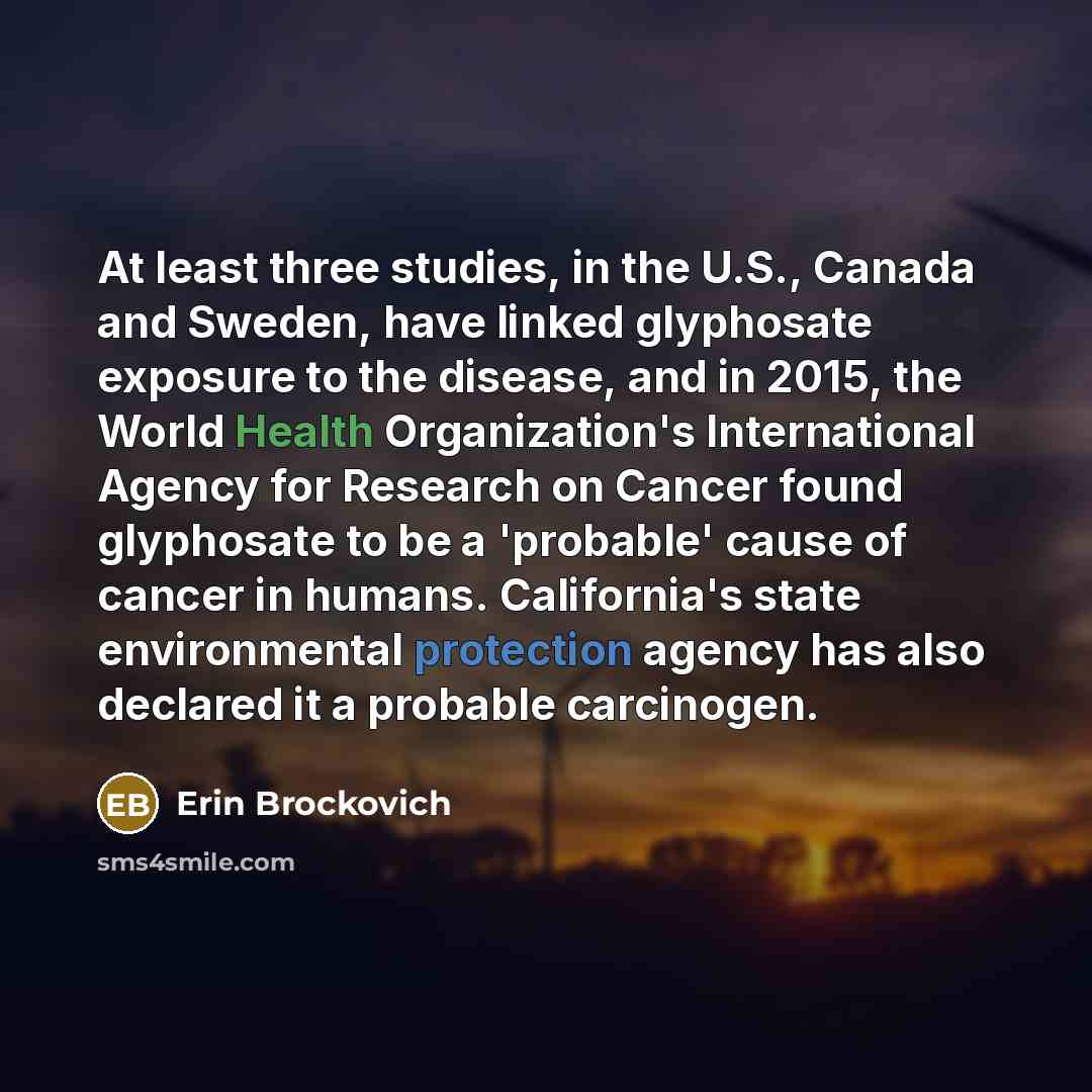 “At least three studies, in the U.S., Canada and Sweden,…” quote by Erin Brockovich