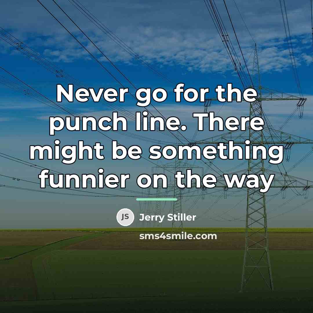 “Never go for the punch line. There might be something…” quote by Jerry Stiller