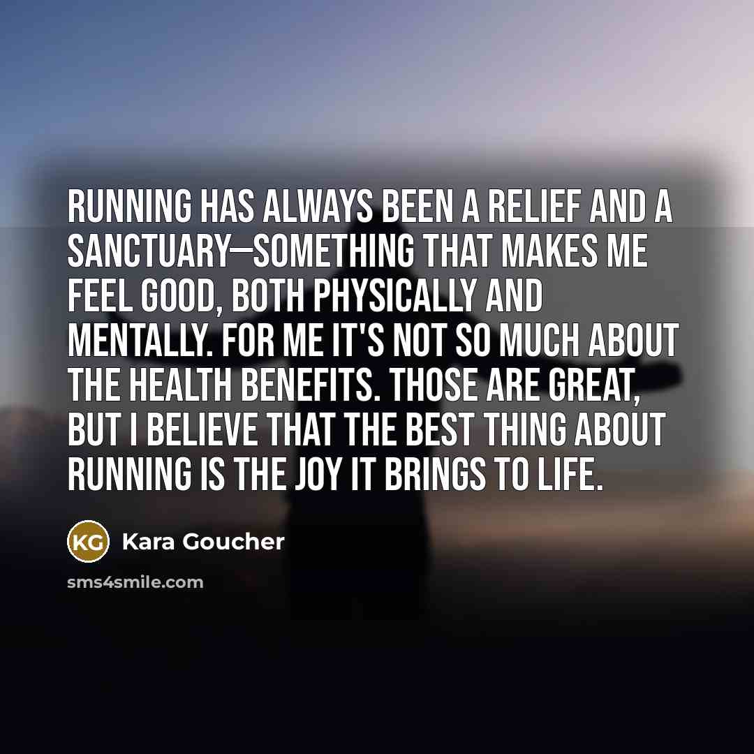 “Running has always been a relief and a sanctuary—something that…” quote by Kara Goucher