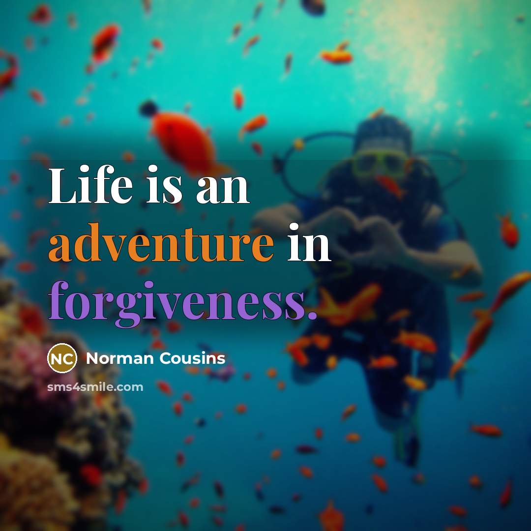 “Life is an adventure in forgiveness.…” quote by Norman Cousins