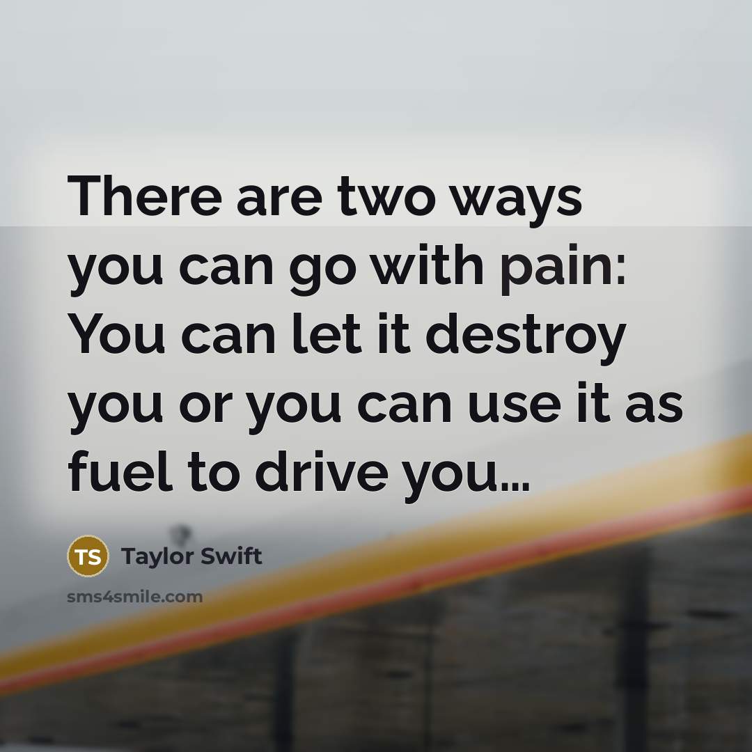 “There are two ways you can go with pain: You…” quote by Taylor Swift