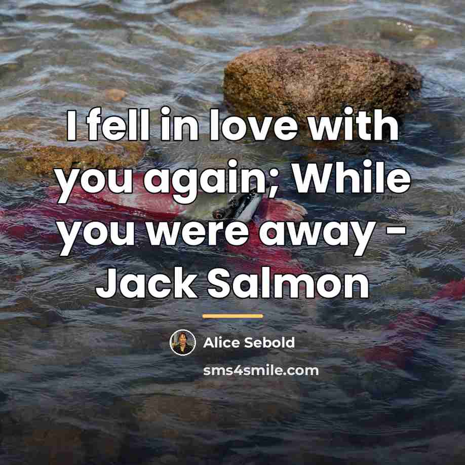 “I fell in love with you again; While you were…” quote by Alice Sebold
