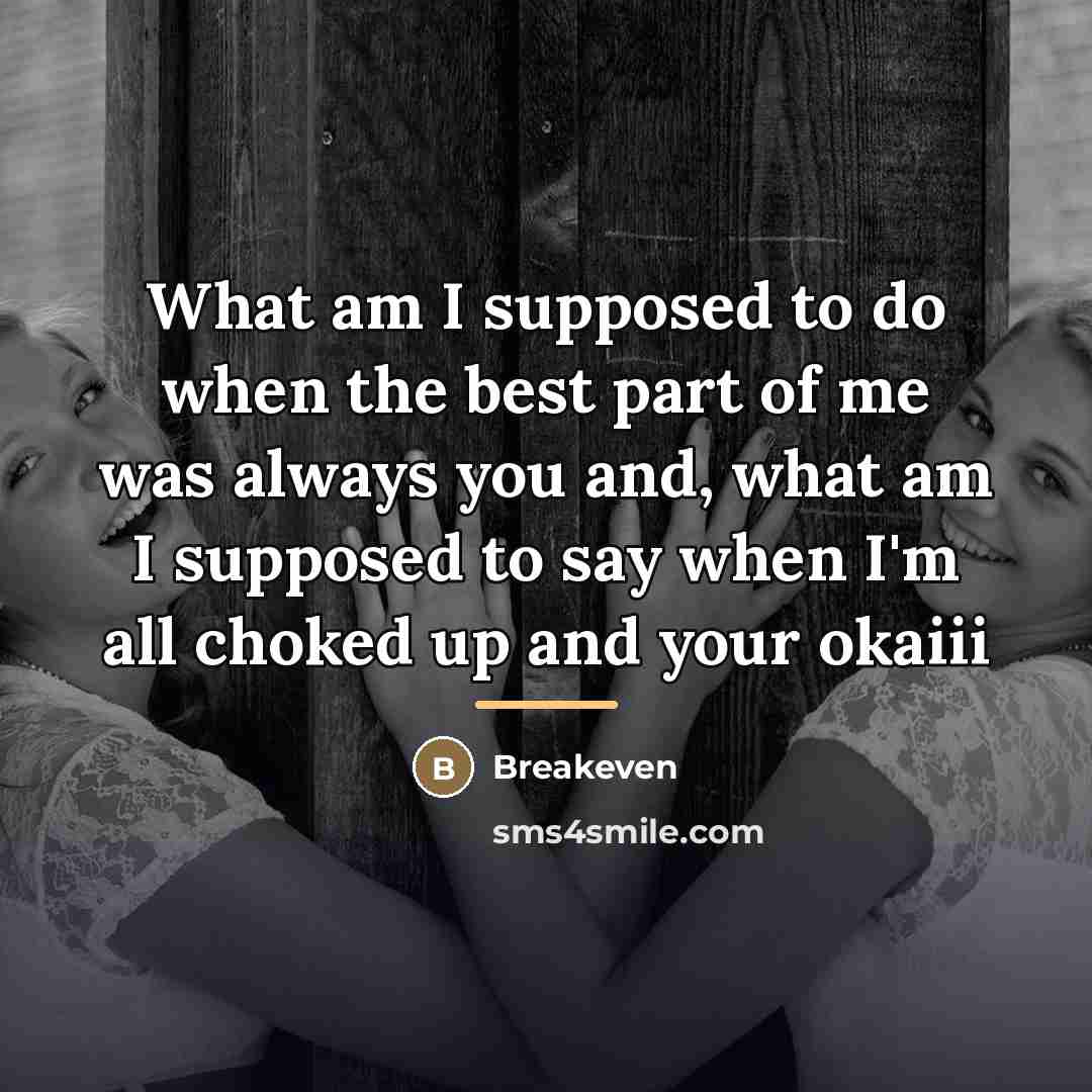 “What am I supposed to do when the best part…” quote by Breakeven