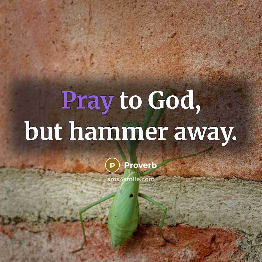“Pray to God, but hammer away.…” quote by Proverb