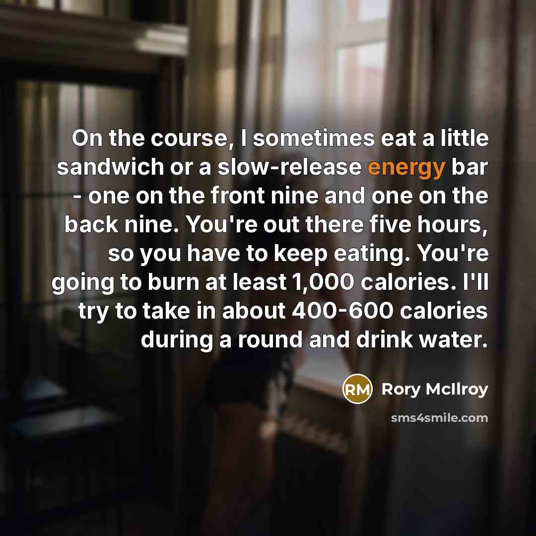 “On the course, I sometimes eat a little sandwich or…” quote by Rory McIlroy