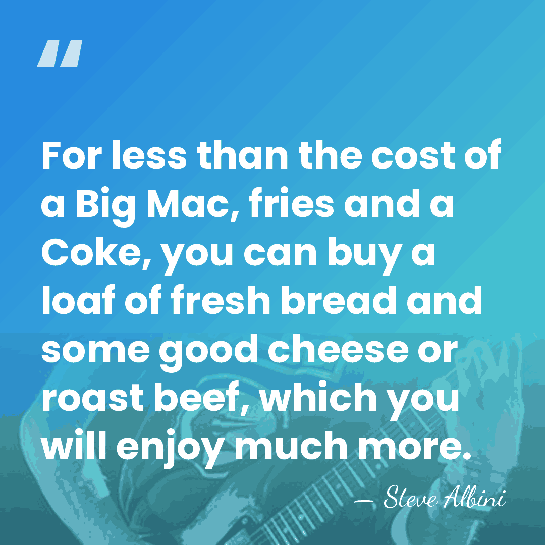 For less than the cost of a Big Mac, fries and a&hellip; - Steve Albini