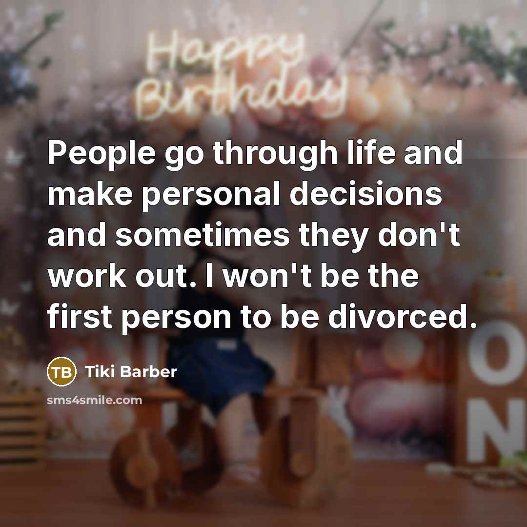 “People go through life and make personal decisions and sometimes…” quote by Tiki Barber