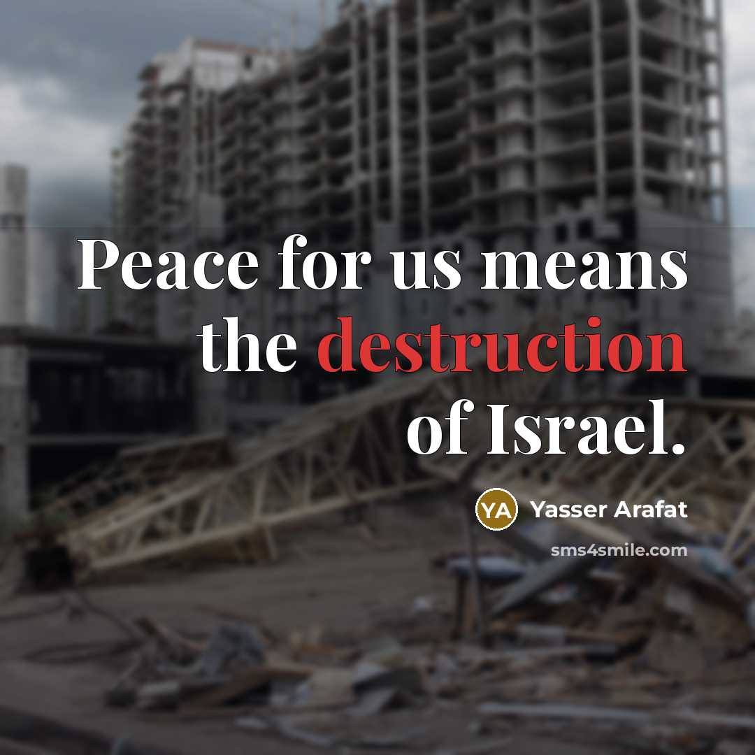 “Peace for us means the destruction of Israel.…” quote by Yasser Arafat