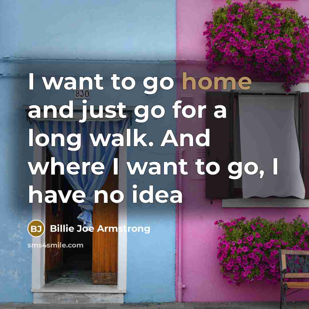 “I want to go home and just go for a…” quote by Billie Joe Armstrong