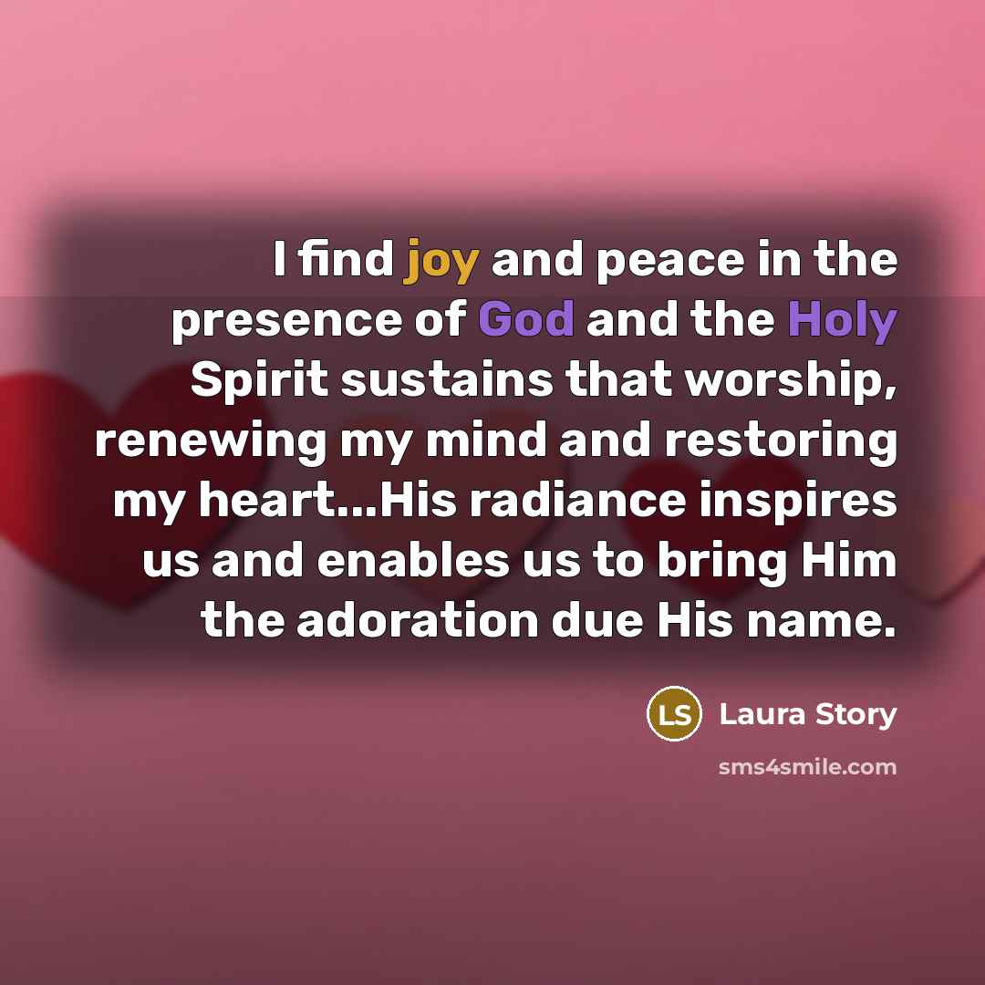“I find joy and peace in the presence of God…” quote by Laura Story