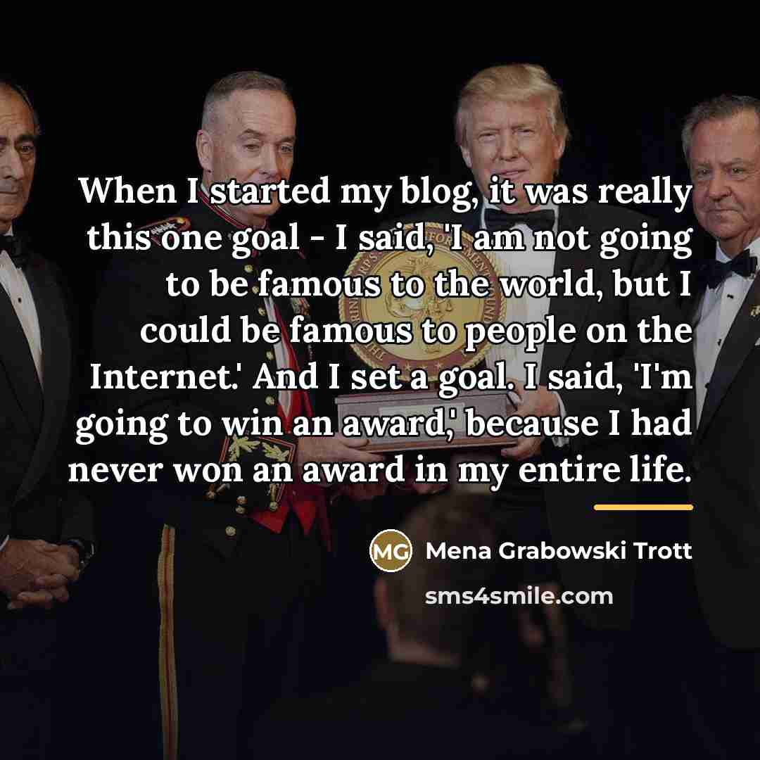 “When I started my blog, it was really this one…” quote by Mena Grabowski Trott