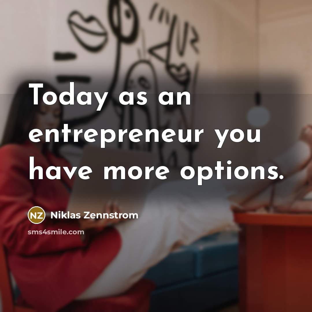 “Today as an entrepreneur you have more options.…” quote by Niklas Zennstrom