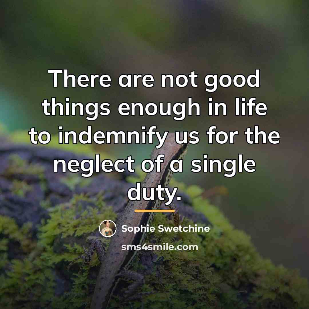 “There are not good things enough in life to indemnify…” quote by Sophie Swetchine