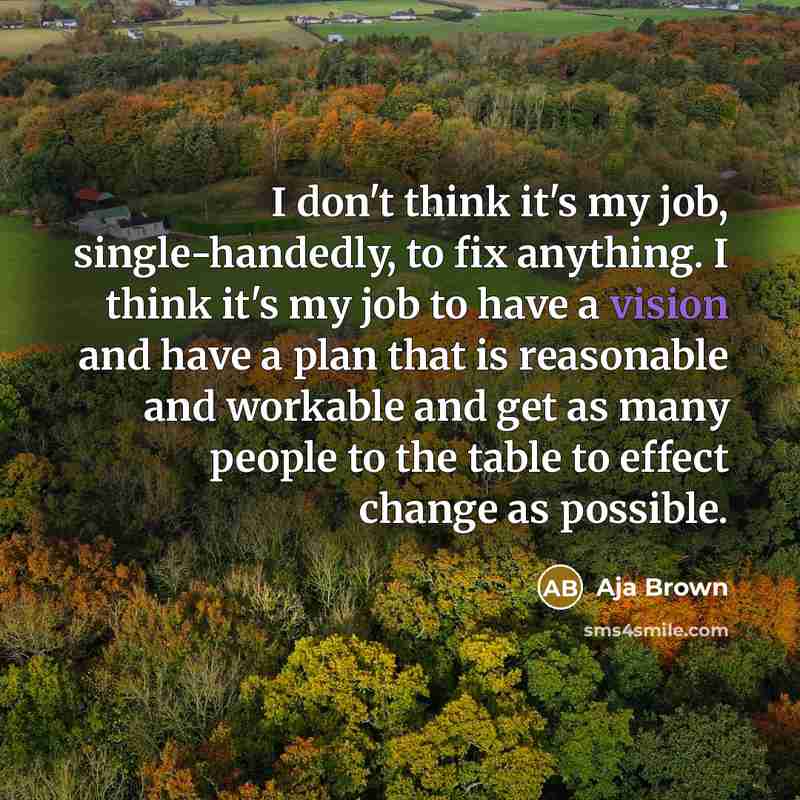 “I don't think it's my job, single-handedly, to fix anything.…” quote by Aja Brown