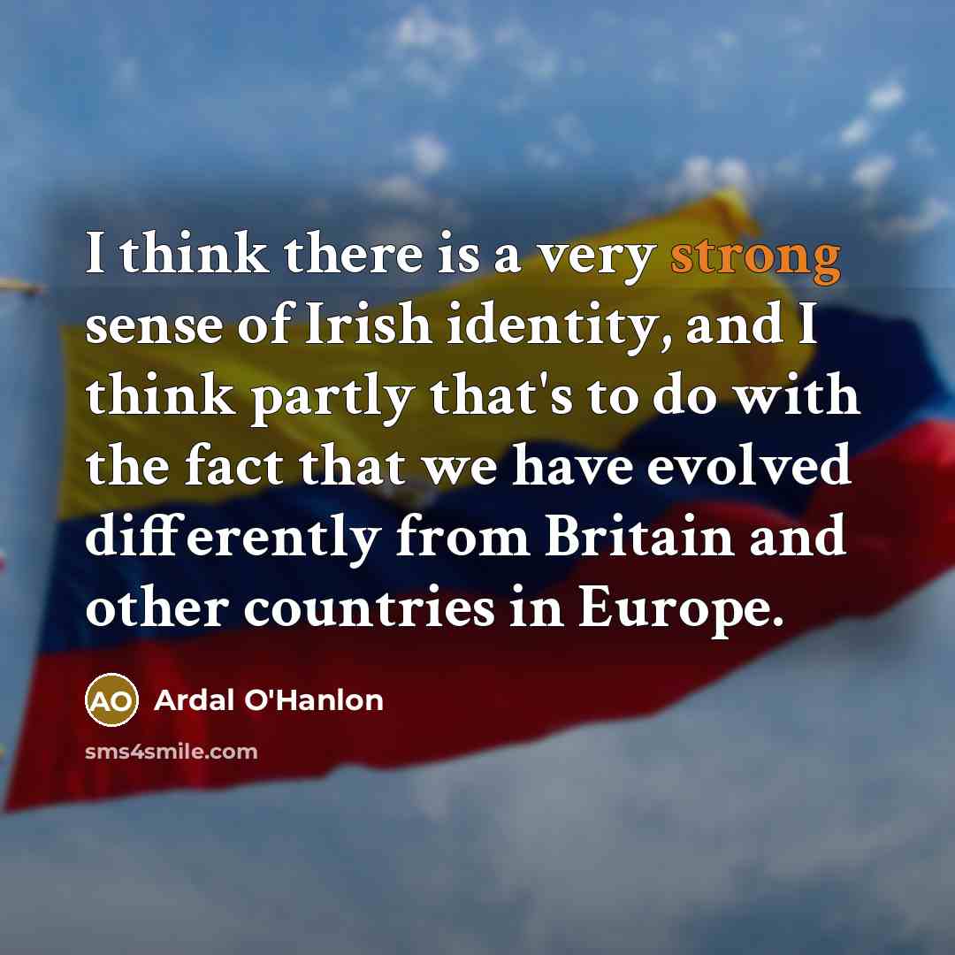 “I think there is a very strong sense of Irish…” quote by Ardal O'Hanlon