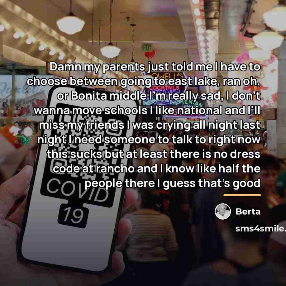 “Damn my parents just told me I have to choose…” quote by Berta