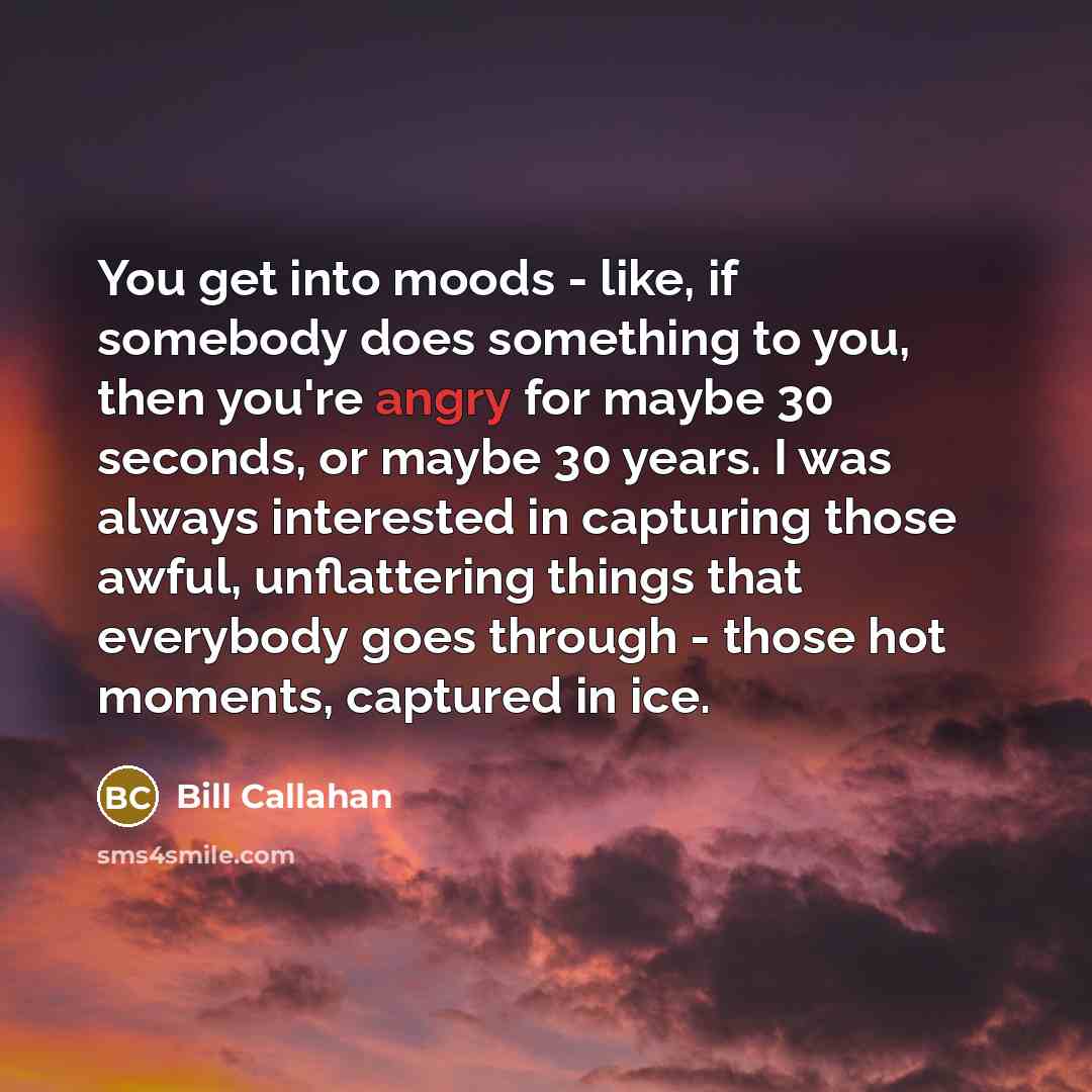 “You get into moods - like, if somebody does something…” quote by Bill Callahan