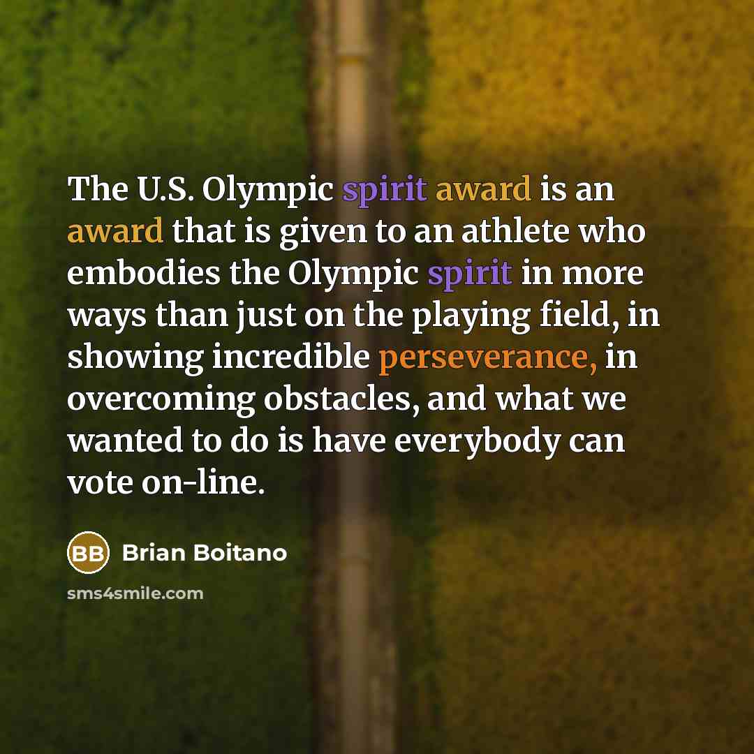 “The U.S. Olympic spirit award is an award that is…” quote by Brian Boitano