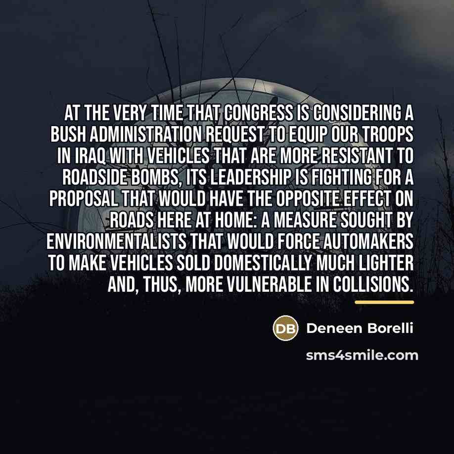 “At the very time that Congress is considering a Bush…” quote by Deneen Borelli