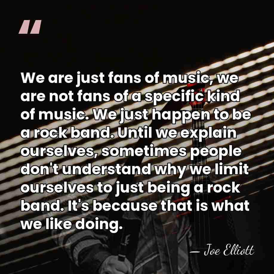 We are just fans of music, we are not fans of a&hellip; - Joe Elliott