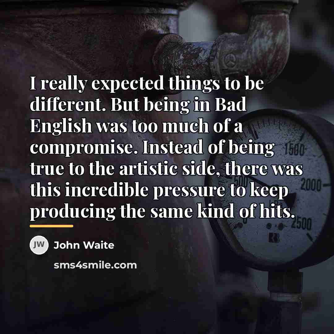 “I really expected things to be different. But being in…” quote by John Waite