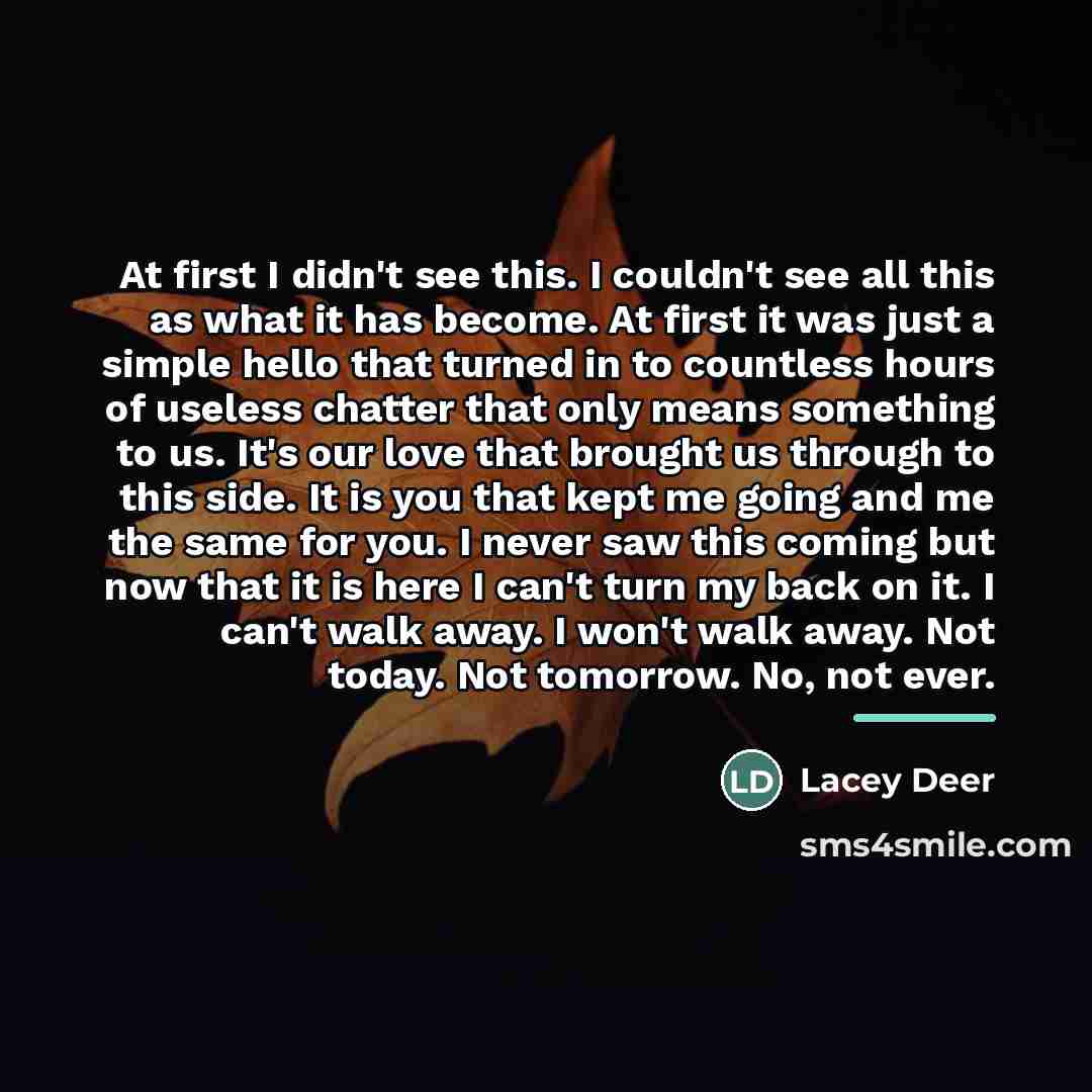 “At first I didn't see this. I couldn't see all…” quote by Lacey Deer