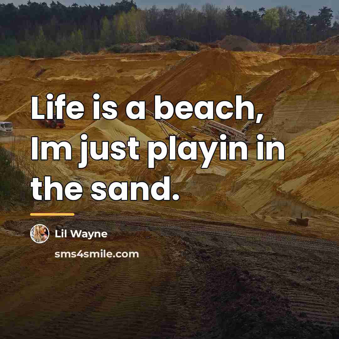 “Life is a beach, Im just playin in the sand.…” quote by Lil Wayne
