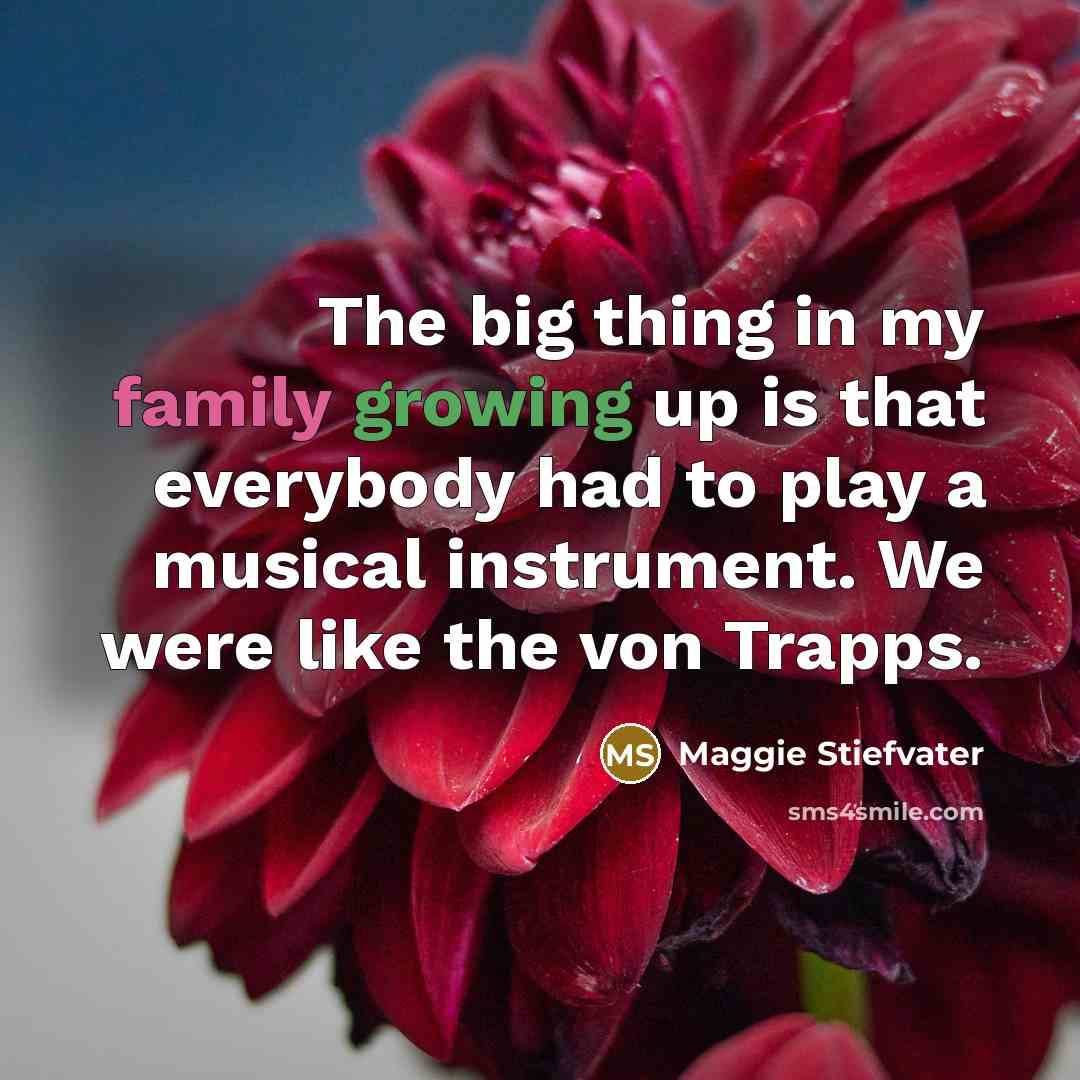 “The big thing in my family growing up is that…” quote by Maggie Stiefvater