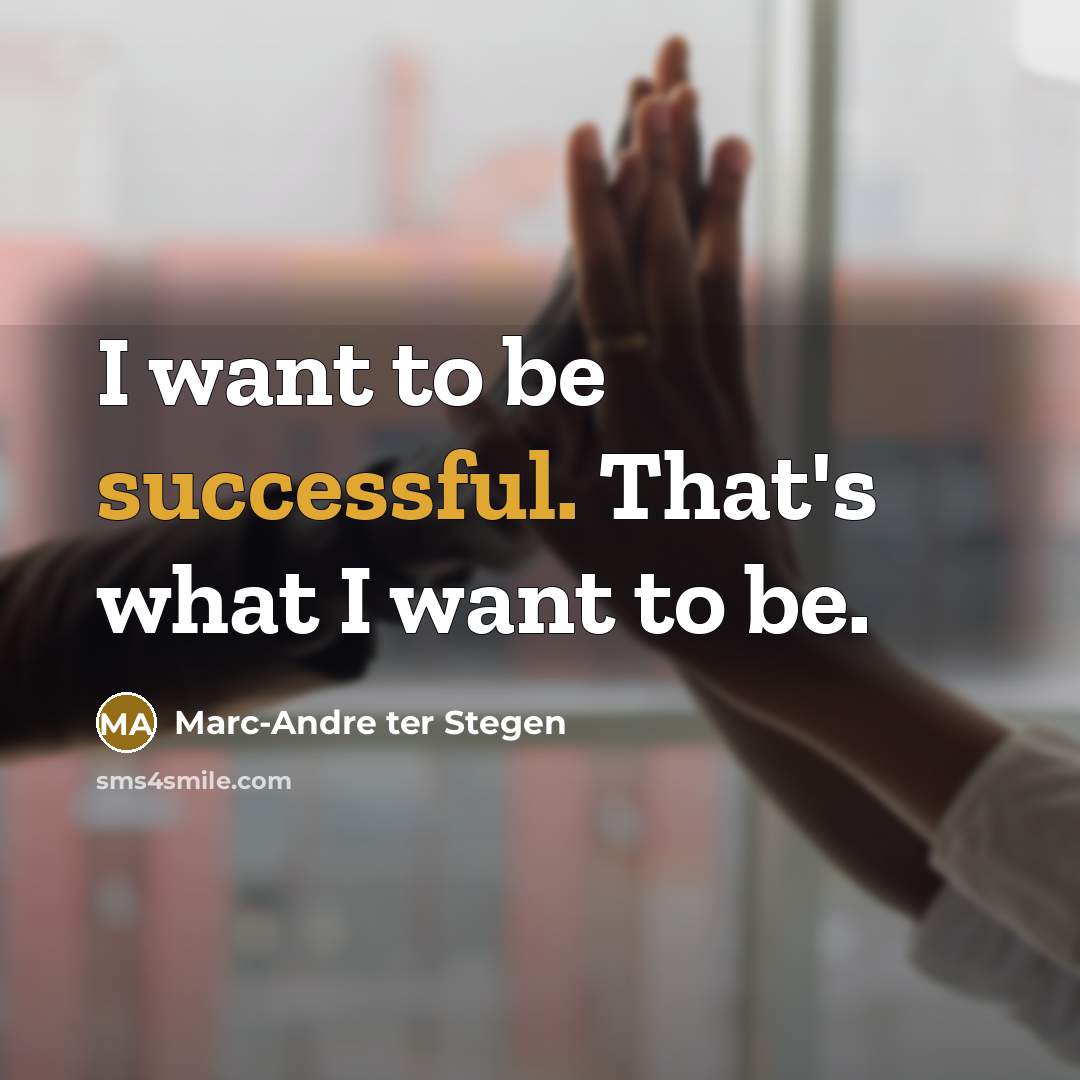 “I want to be successful. That's what I want to…” quote by Marc-Andre ter Stegen