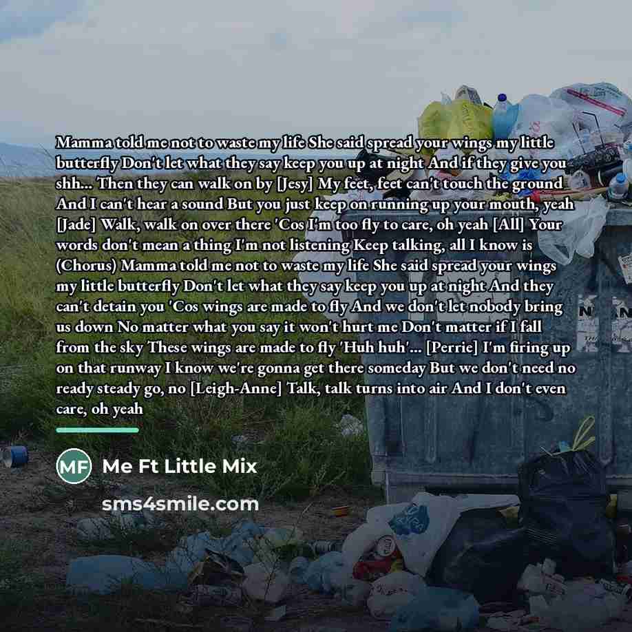 “Mamma told me not to waste my life She said…” quote by Me Ft Little Mix