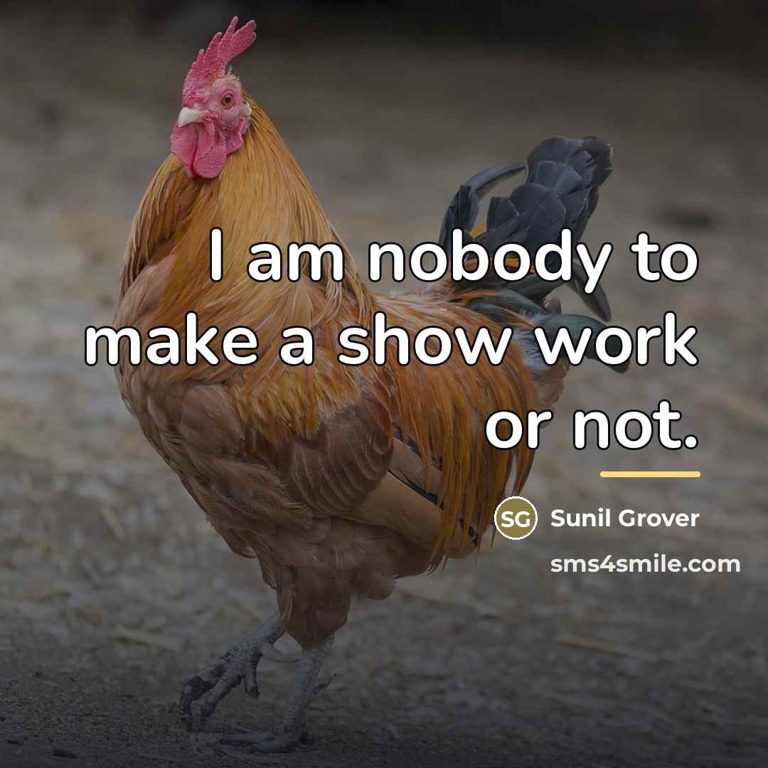 “I am nobody to make a show work or not.…” quote by Sunil Grover