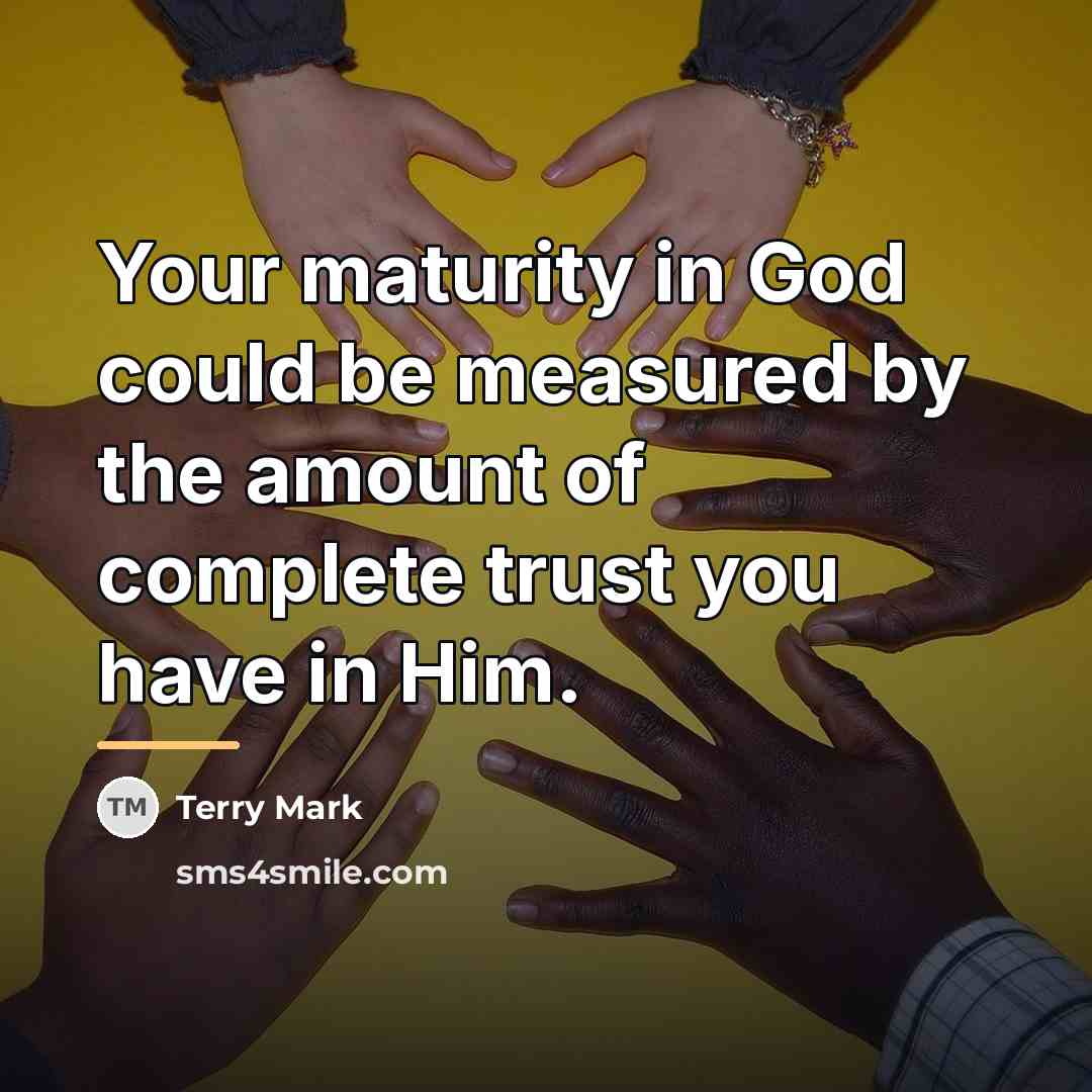 “Your maturity in God could be measured by the amount…” quote by Terry Mark