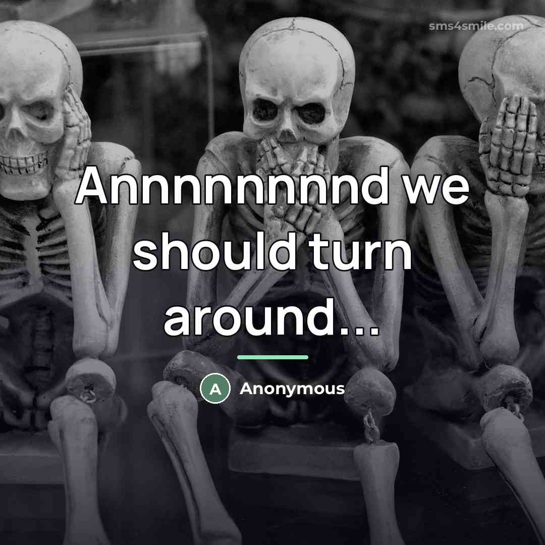 “Annnnnnnnd we should turn around...…” quote by Anonymous