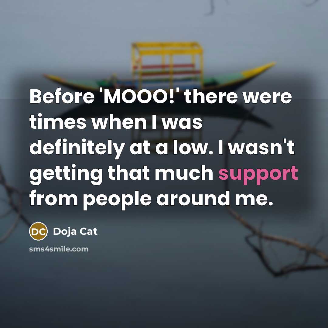 “Before 'MOOO!' there were times when I was definitely at…” quote by Doja Cat