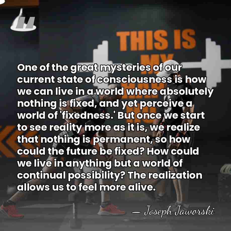 One of the great mysteries of our current state of consciousness is&hellip; - Joseph Jaworski
