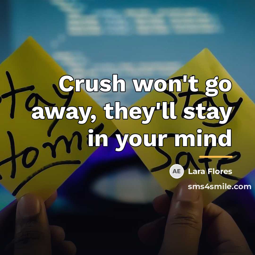 “Crush won't go away, they'll stay in your mind…” quote by Lara Flores