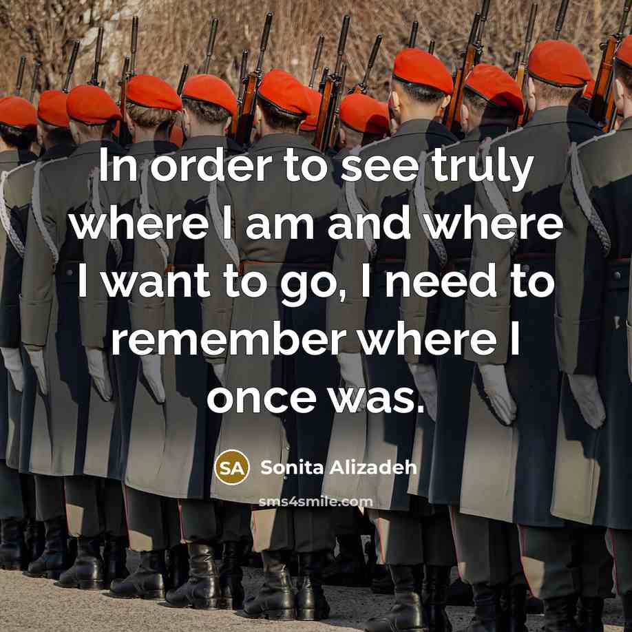 “In order to see truly where I am and where…” quote by Sonita Alizadeh