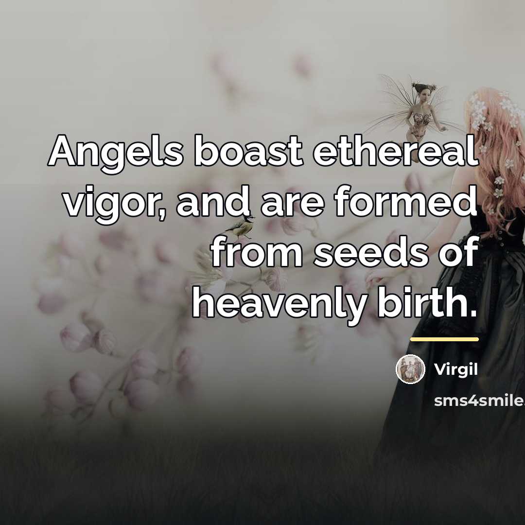 “Angels boast ethereal vigor, and are formed from seeds of…” quote by Virgil