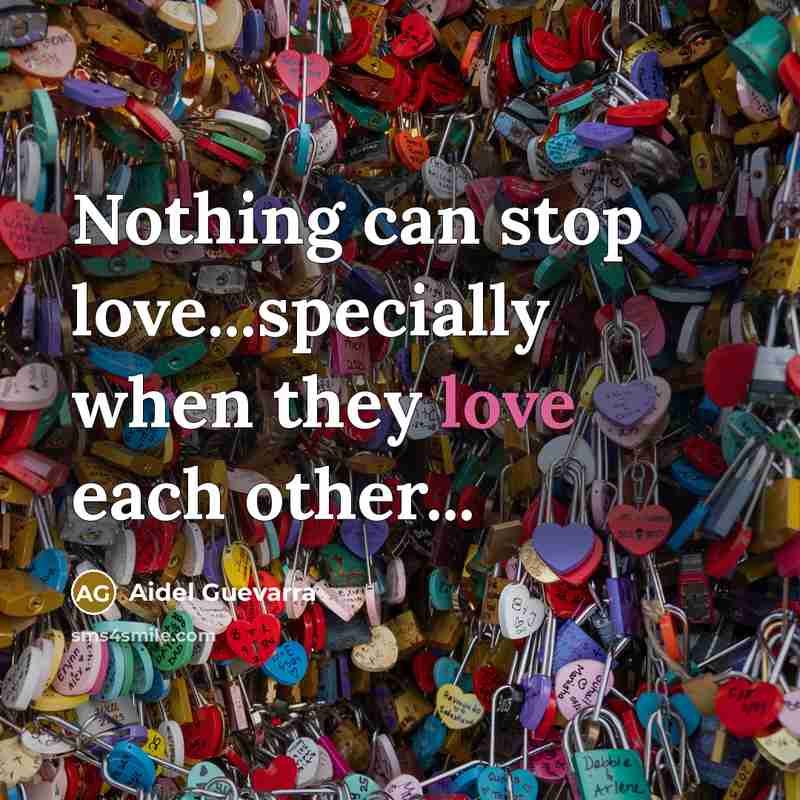 “Nothing can stop love...specially when they love each other...…” quote by Aidel Guevarra