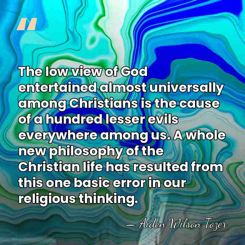 The low view of God entertained almost universally among Christians is the&hellip; - Aiden Wilson Tozer