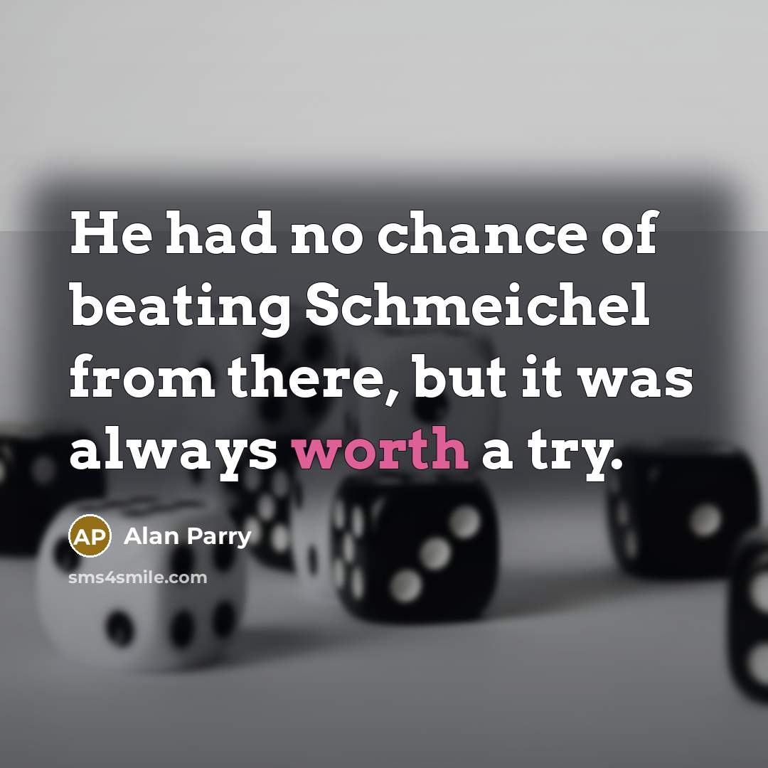 “He had no chance of beating Schmeichel from there, but…” quote by Alan Parry