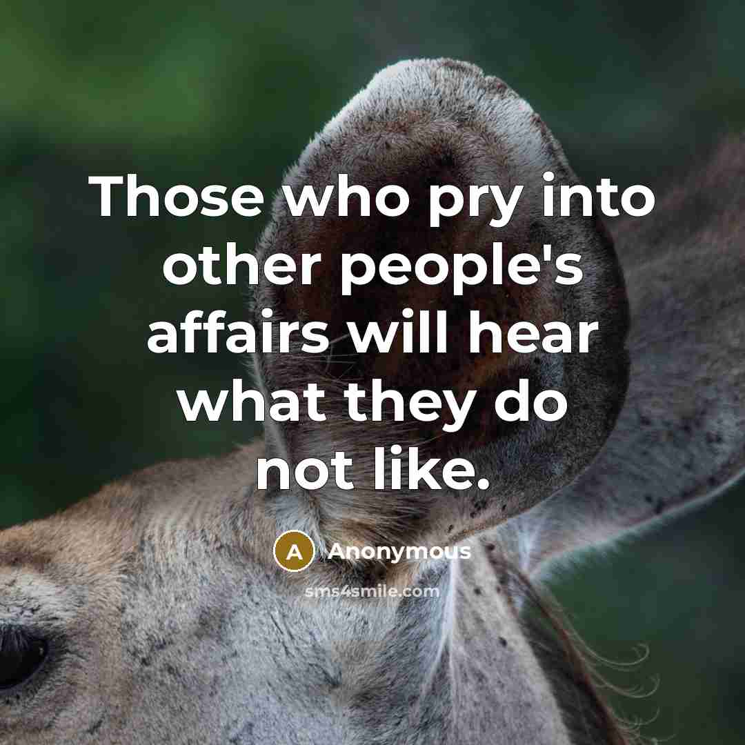“Those who pry into other people's affairs will hear what…” quote by Anonymous