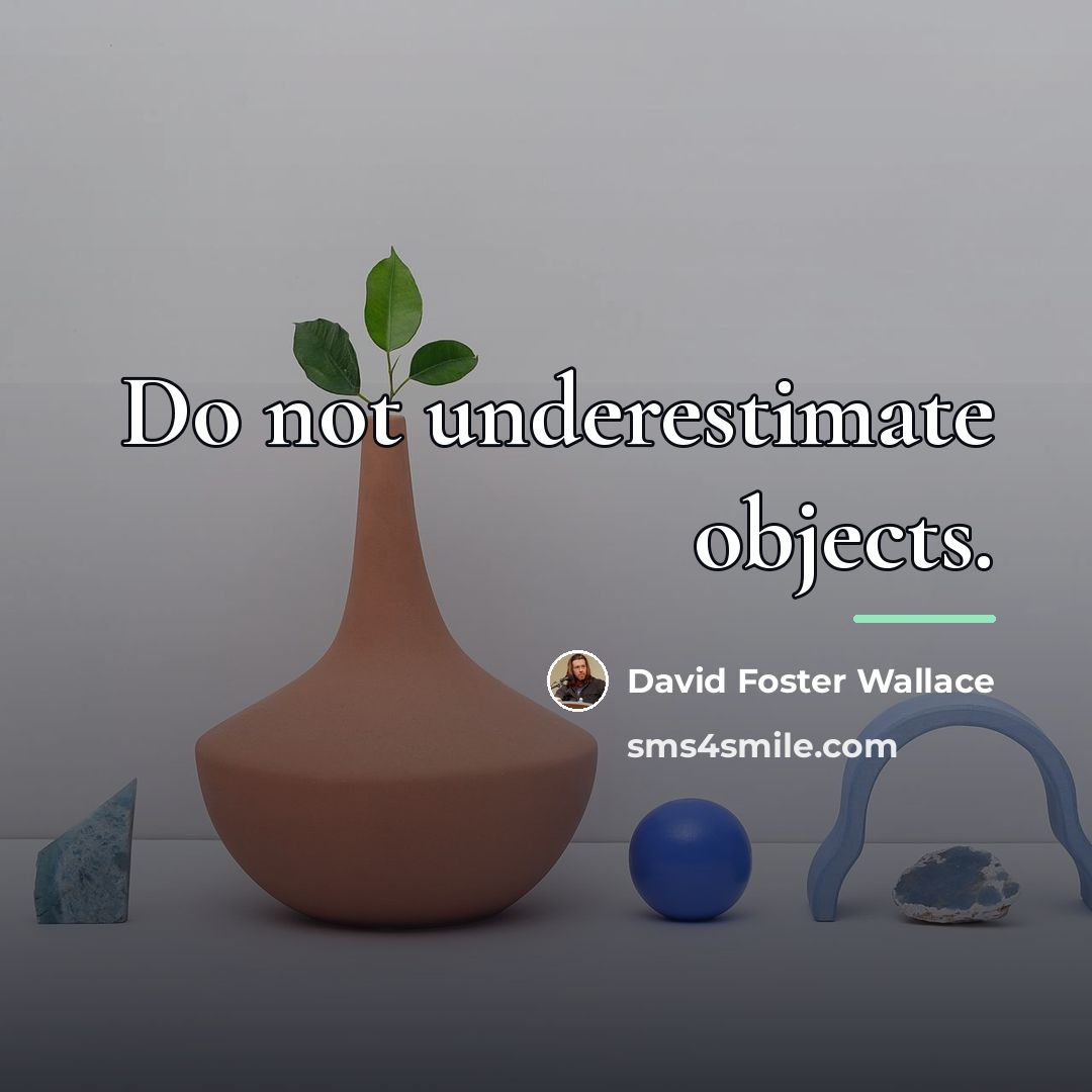 “Do not underestimate objects.…” quote by David Foster Wallace