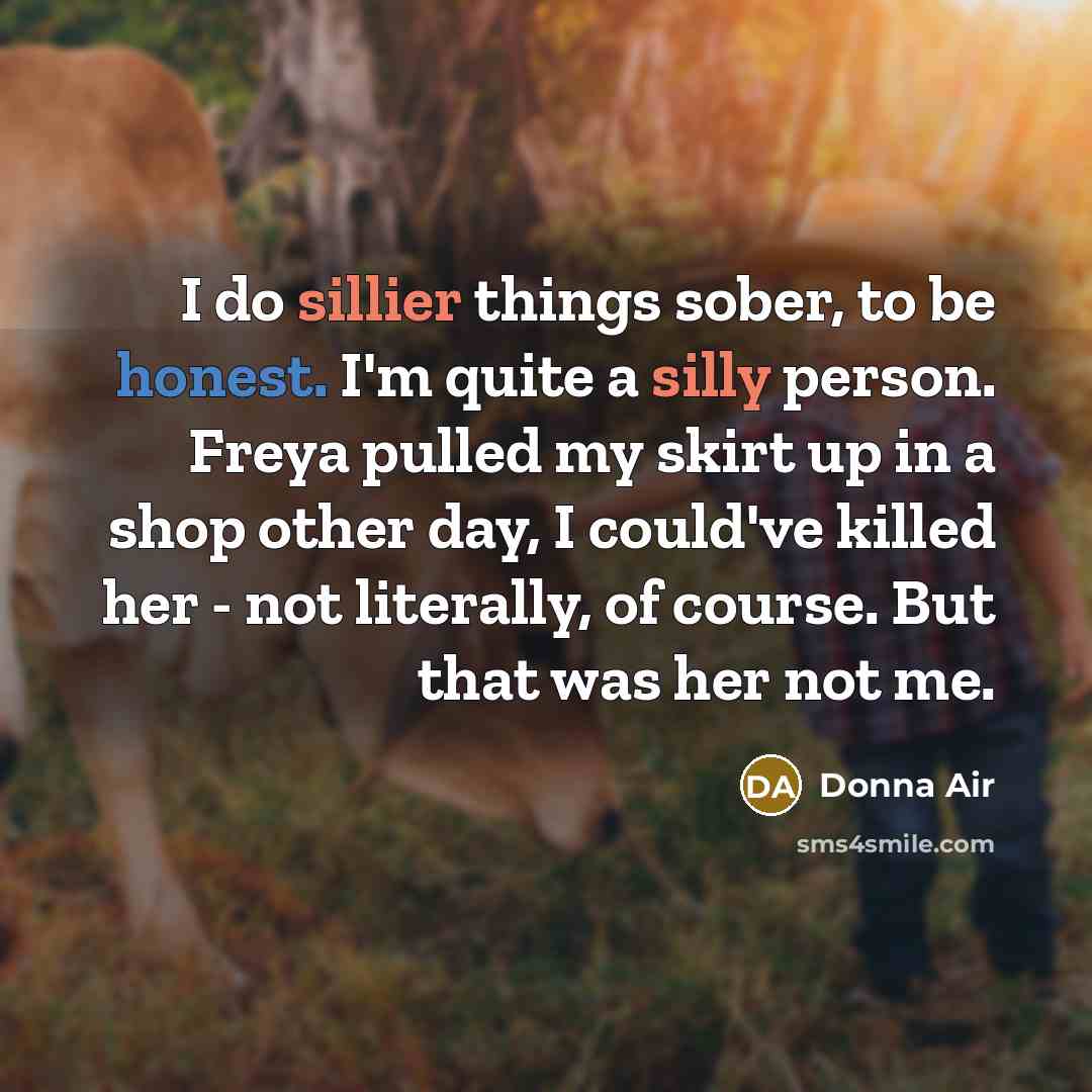 “I do sillier things sober, to be honest. I'm quite…” quote by Donna Air