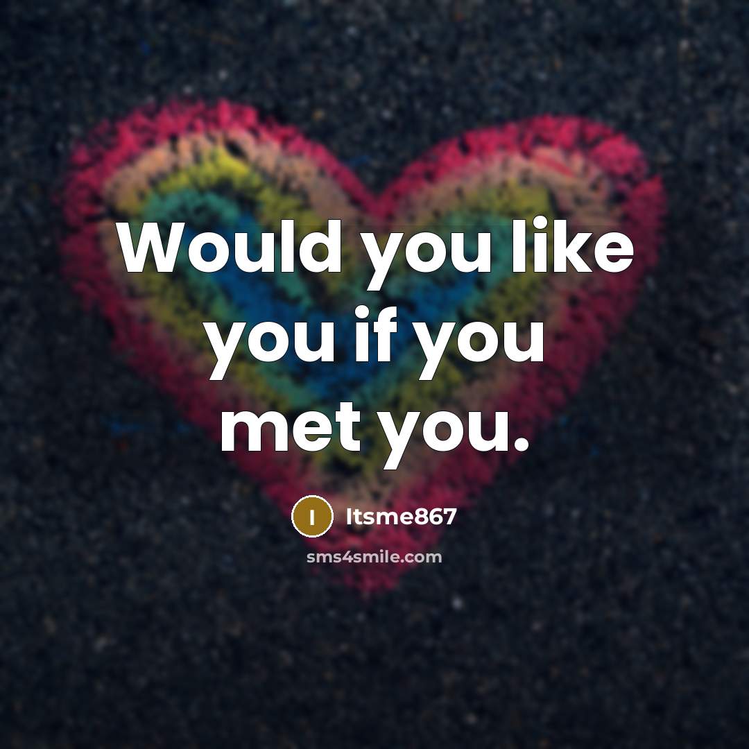 “Would you like you if you met you.…” quote by Itsme867