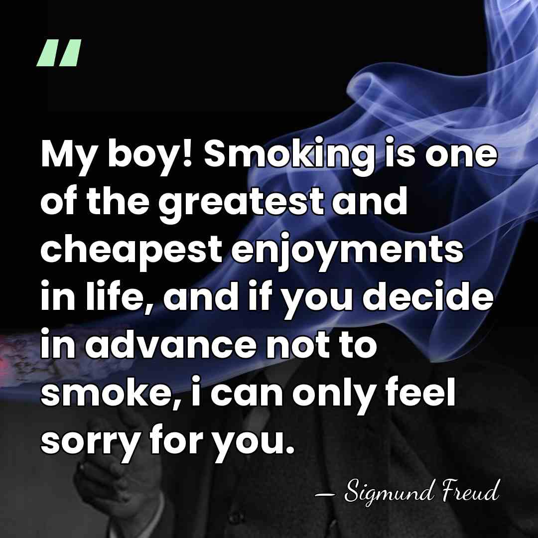 My boy! Smoking is one of the greatest and cheapest enjoyments in&hellip; - Sigmund Freud