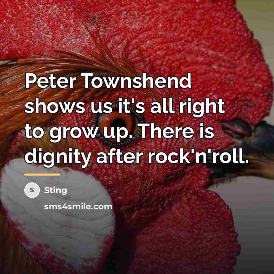 “Peter Townshend shows us it's all right to grow up.…” quote by Sting