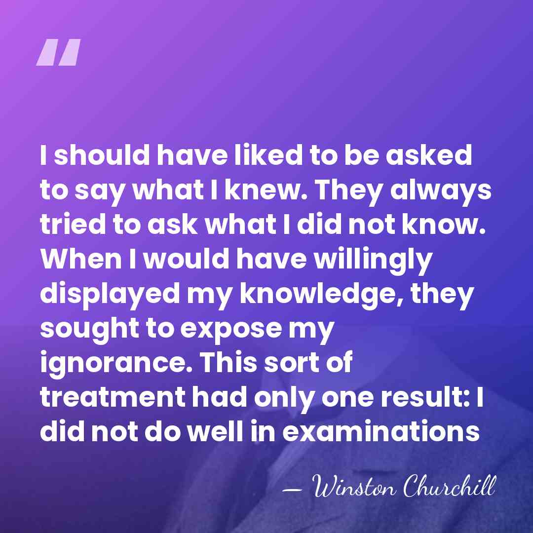 I should have liked to be asked to say what I knew.&hellip; - Winston Churchill