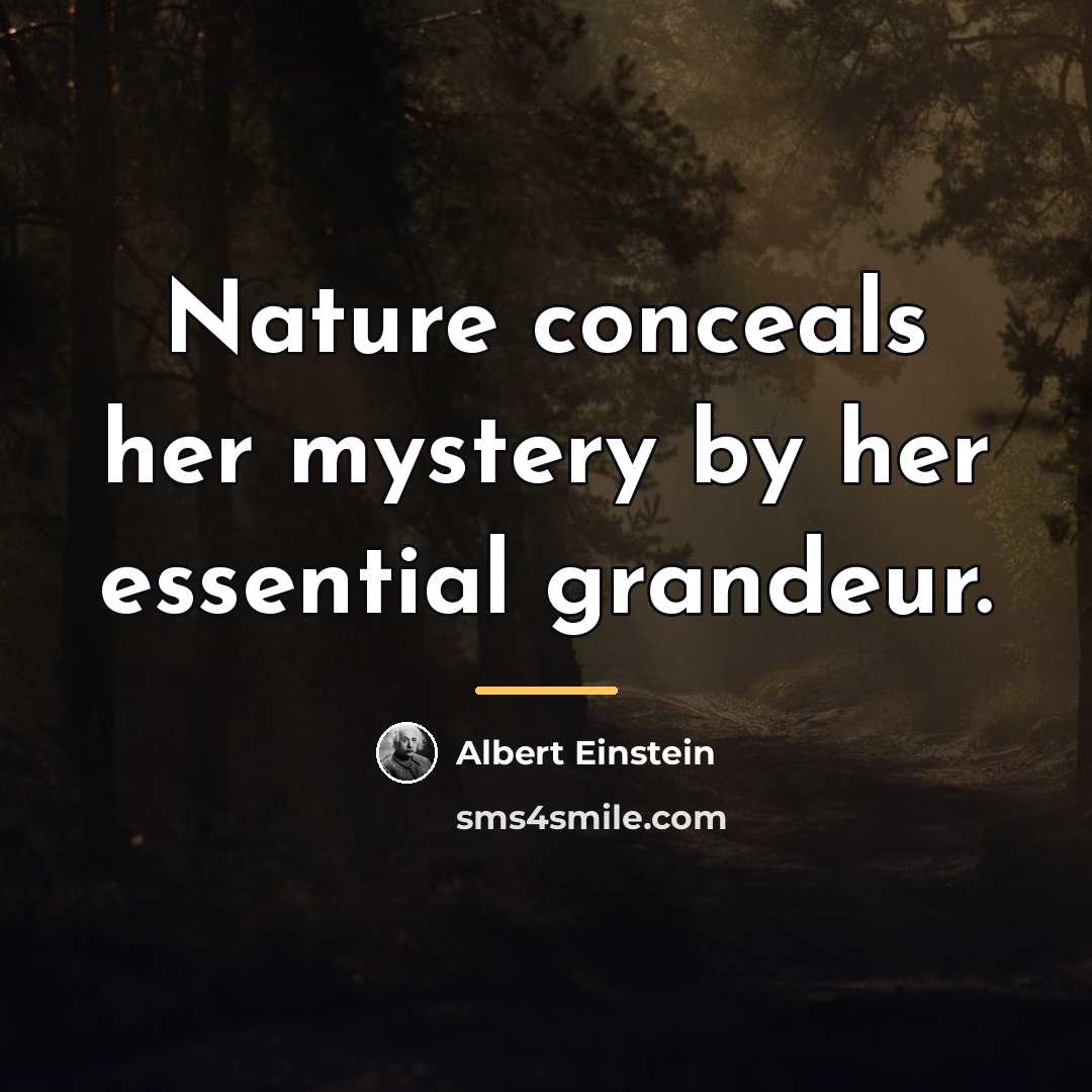 “Nature conceals her mystery by her essential grandeur.…” quote by Albert Einstein