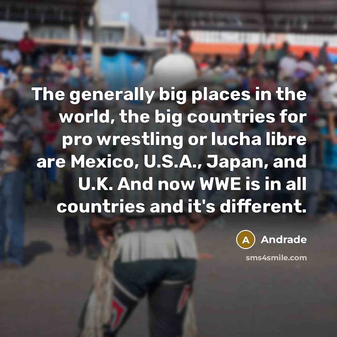 “The generally big places in the world, the big countries…” quote by Andrade